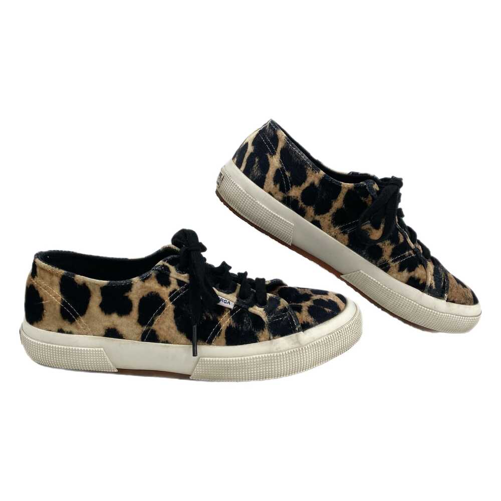 Superga Brown Black Cheetah Print Sneakers | Size 7.5